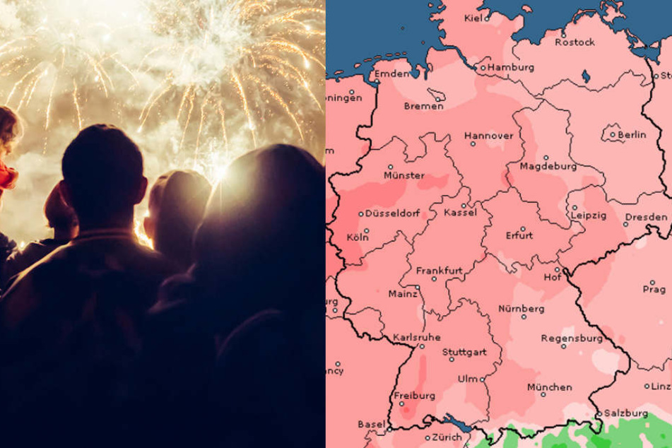 Die Karte von Wetteronline zeigt: An Silvester muss man mit Böen rechnen.