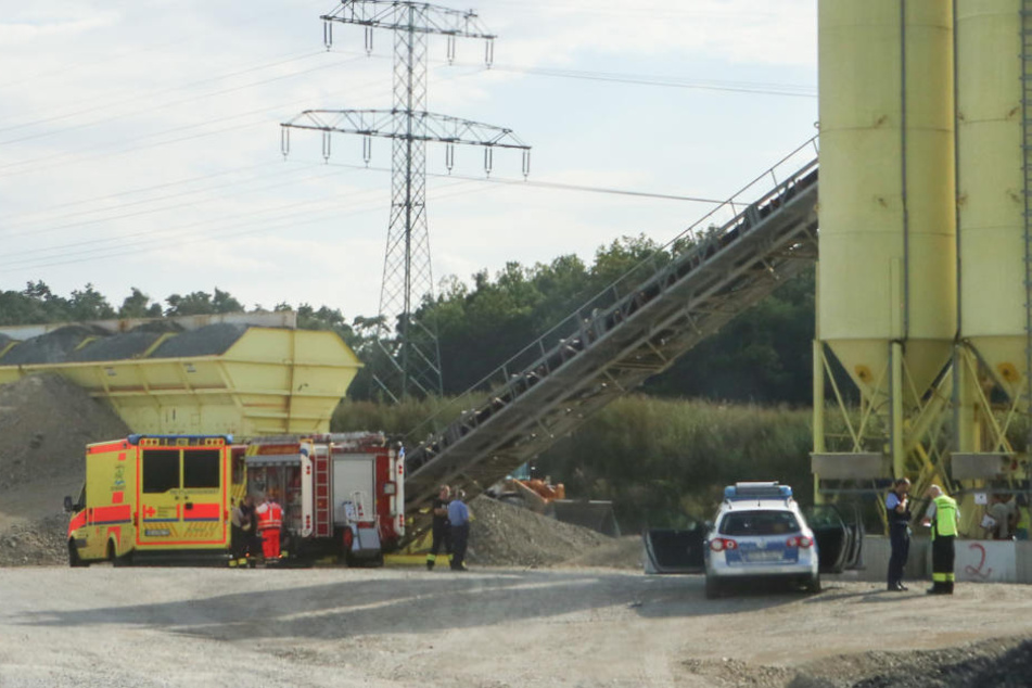 Der Unfallort auf der Baustelle an der Abfahrt Radeburg.