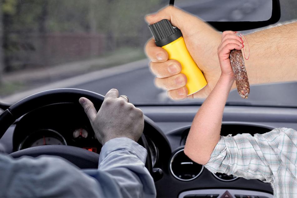 In Rahden ist ein Autofahrer (53) mit einer Salami und einem Pfefferspray attackiert worden (Symbolbild).