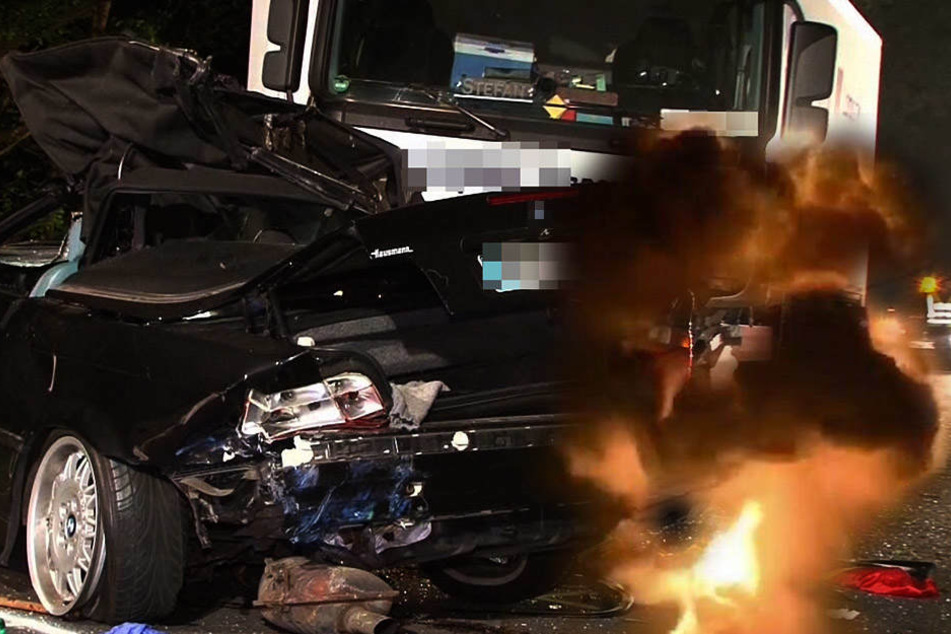 Am Donnerstagmorgen waren ein Pkw und ein Sattelzug in einen schweren Verkehrsunfall auf der BAB9 verwickelt. Der Pkw geriet dabei in Brand. (Symbolbild)