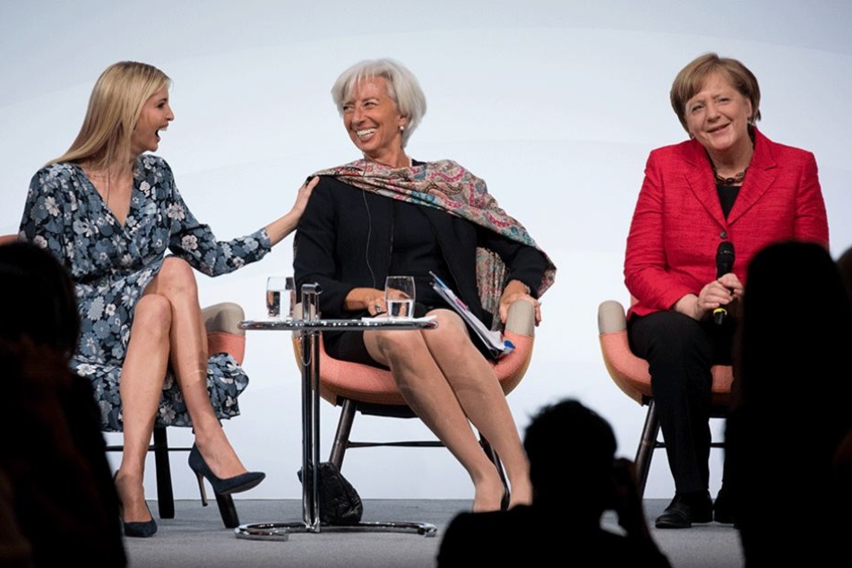 Ivanka Trump (li.), IWF-Chefin Christine Lagarde und Bundeskanzlerin Angela Merkel (CDU) im Gespräche während des W20-Gipfels