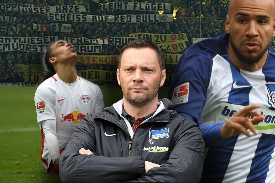 Pal Dardai (Mitte) konzentriert sich vor dem Spiel nur auf das Sportliche und da wird für ihn das Spiel gegen Leipzig zur Mentalitätsfrage.