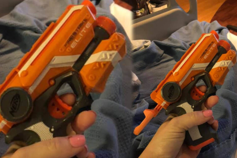 Mit dieser Waffe wollte Samantha ihren Mann wachhalten.