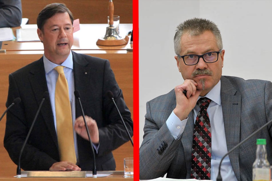 Stadtrat Andreas Schmalfuss (50, F.l.) will die Planungs-Summe nach unten korrigieren, Ordnungsbürgermeister Miko Runkel (56, F.r.) rechnet aber wieder mit 6,3 Millionen Euro.