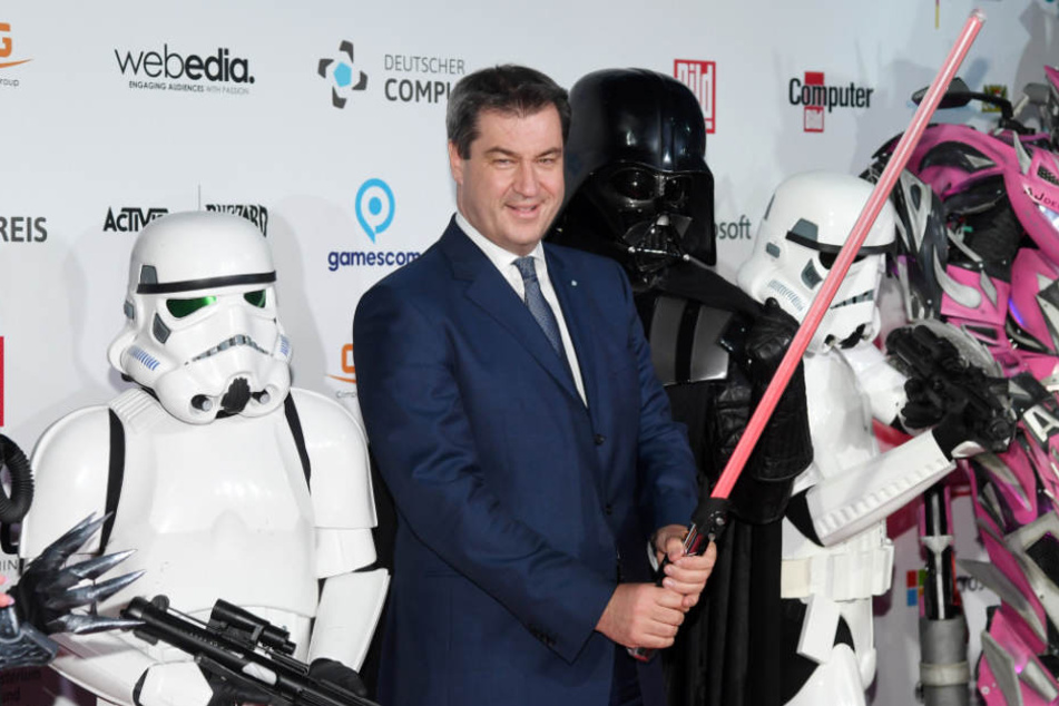 Markus Söder bei der Verleihung des Deutschen Computerspielpreises.