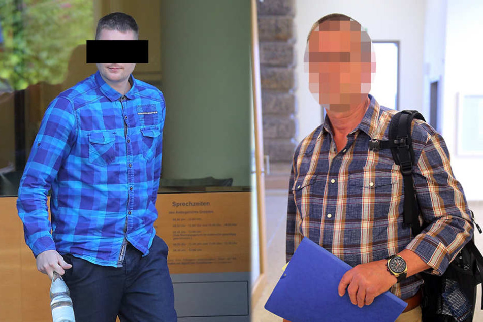 Felix S. (29, l.) holte mit seiner Leine aus und traf damit Wolfgang W. (62).