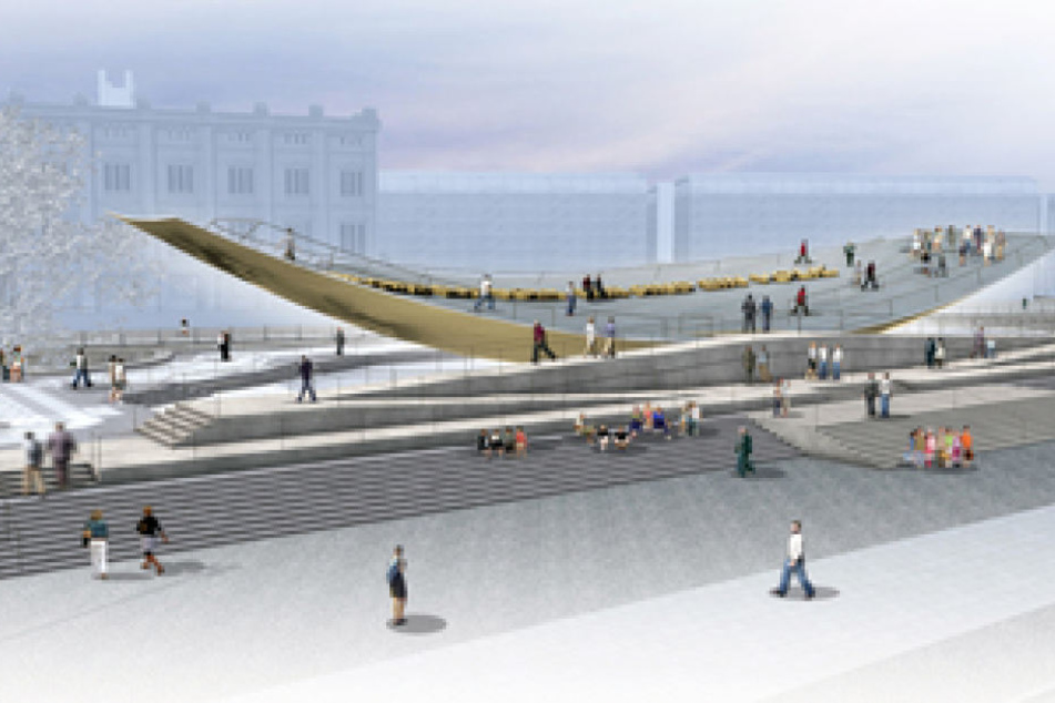 Laut den Vorschlägen verschiedener Künstler und Architekten soll das Denkmal begehbar sein.