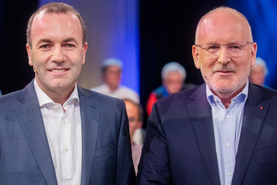 Manfred Weber (l.) und Frans Timmermans (r.) kämpfen um die Gunst der Wähler.