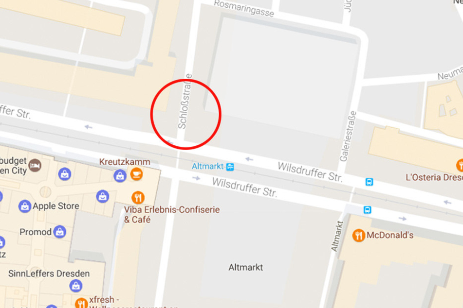 Genau hier an der Schloßstraße könnt Ihr bis 17 Uhr die Geschenke abgeben.