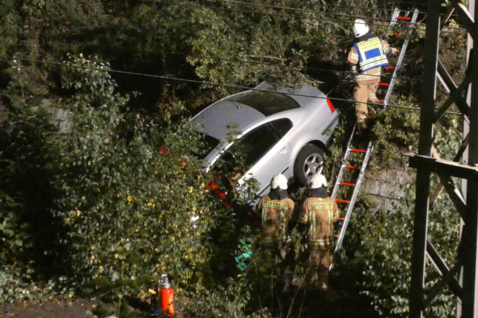 Das Auto kam im Gestrüpp zum Stehen.