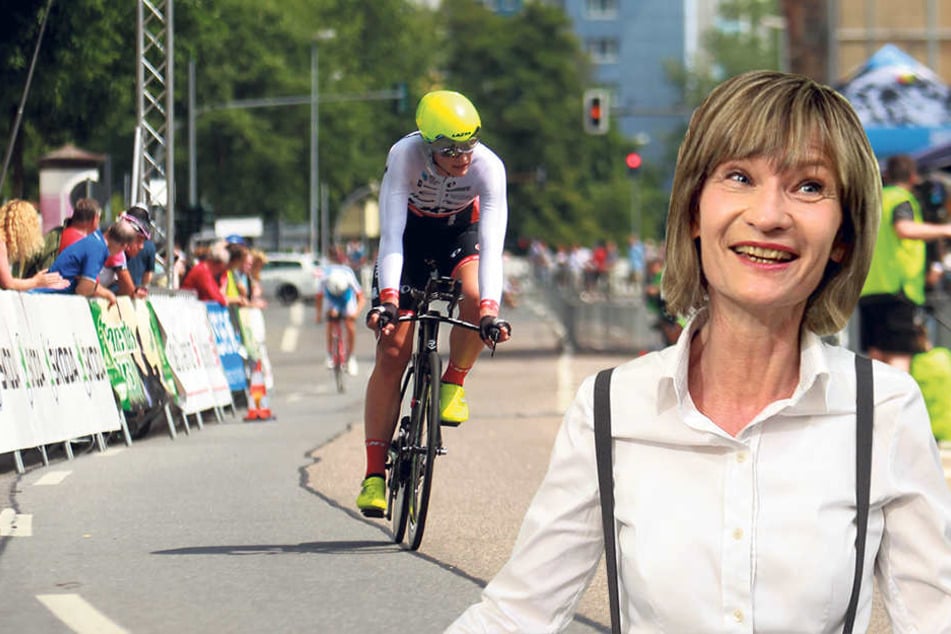 OB Barbara Ludwig (55,
SPD, F.r.) ist sich nach der
Radsportmeisterschaft
sicher: Chemnitz kann
große Sportveranstaltungen
organisieren.