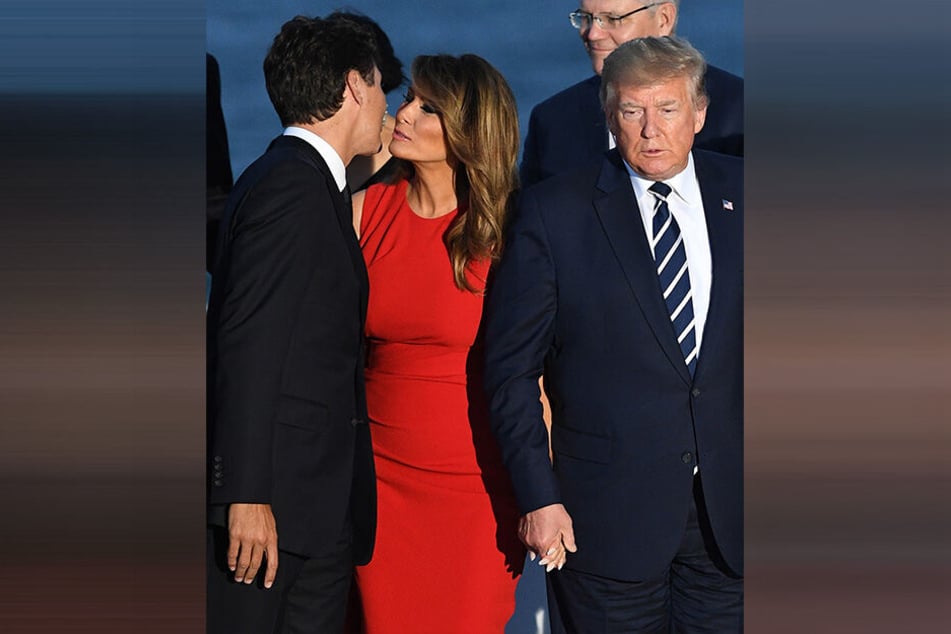 Eigentlich wollte Melanie Trump den kanadischen Premierminister Justin Trudeau nur begrüßen... Donald Trump scheint das nicht zu gefallen.