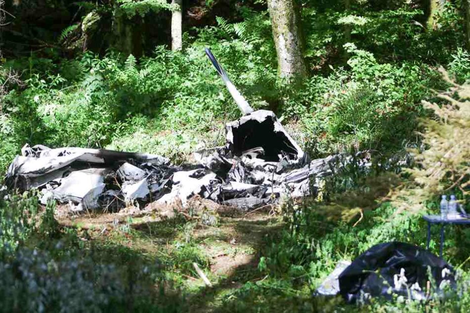 Die Absturzstelle der Piper PA-32R in Slowenien.