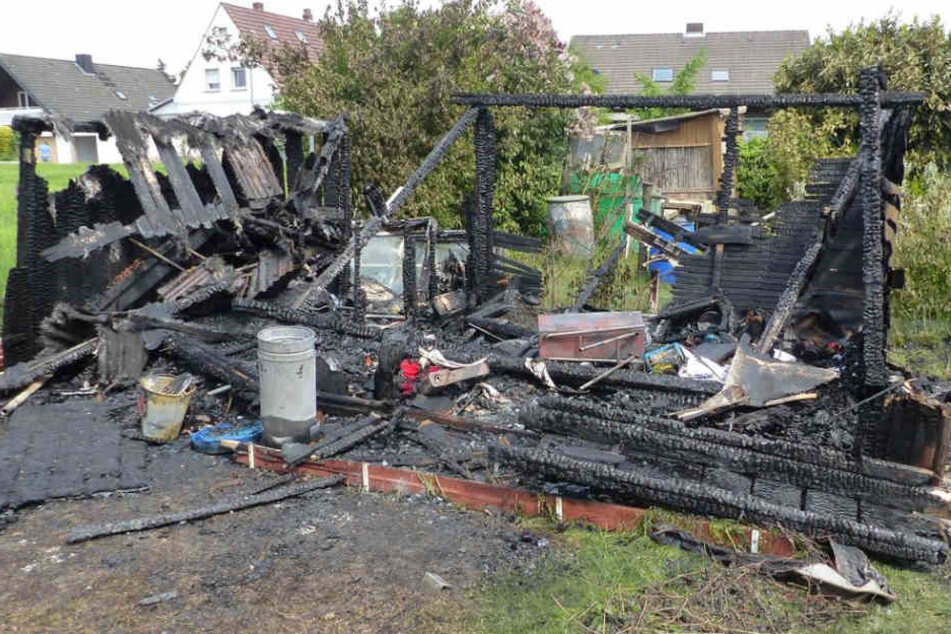 Von der Gartenhütte blieb nichts übrig.
