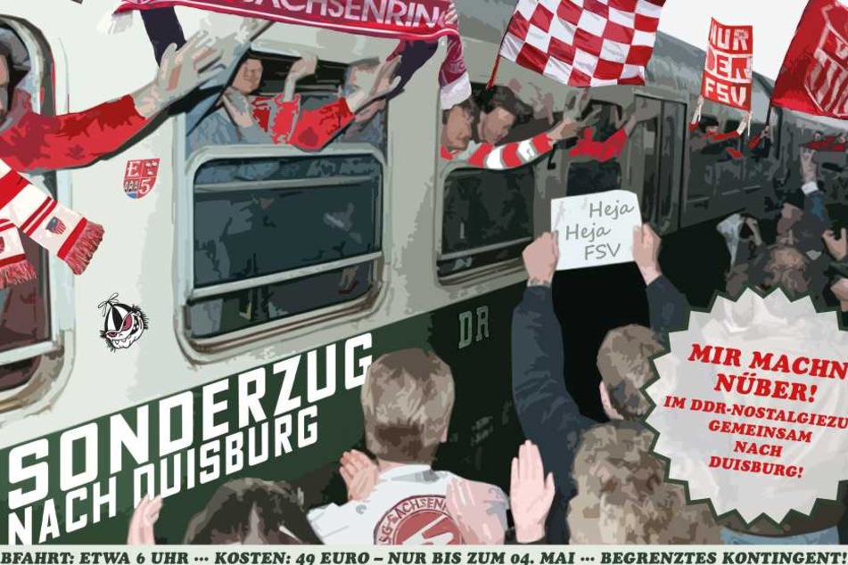 Mit diesem Flyer wirbt der FSV für die Nostalgiefahrt am 20. Mai.