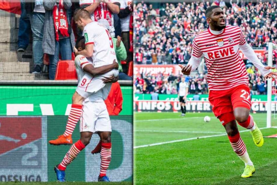 Der Top-Sturm des 1. FC Köln: Jhon Cordoba (l), Simon Terodde (m) und Anthony Modeste.