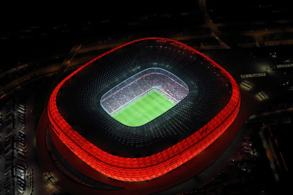 Die Allianz-Arena München aus der Vogelperspektive.