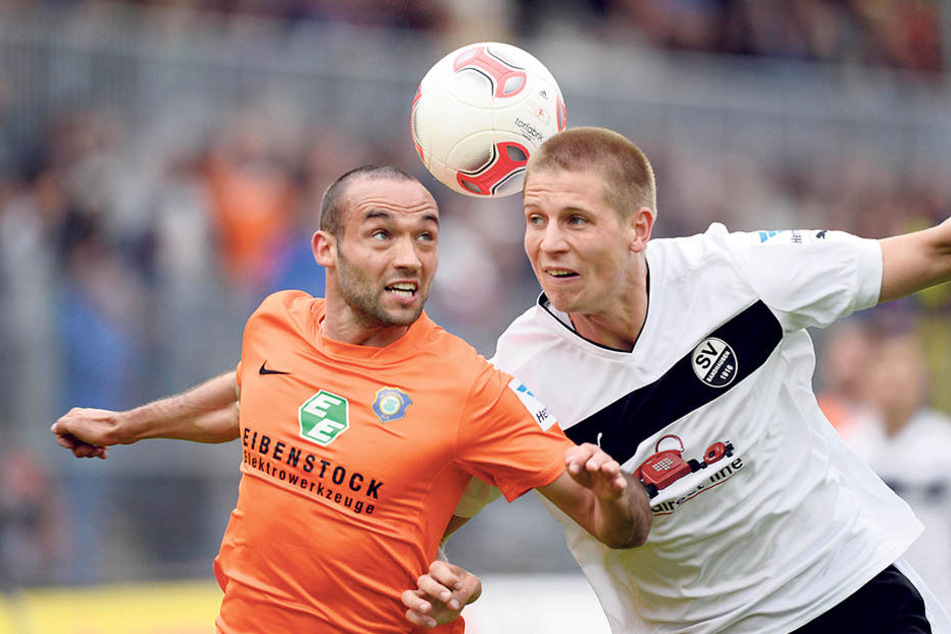 Fabian Müller (l.) gewann 2013 mit Aue 1:0 in Sandhausen, sichert damit den
Klassenerhalt. Dynamo musste daraufhin in die Abstiegsrelegation.