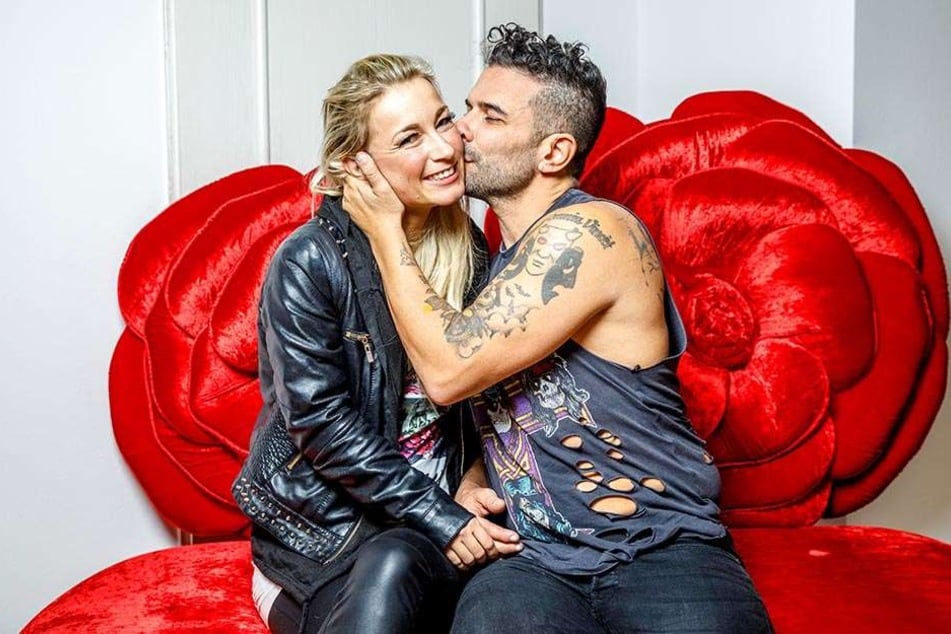Marc Terenzi und seine neun Jahre jüngere Leipziger Freundin Anja nach der Show in Dresden.