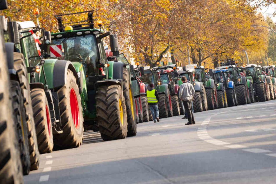 Tausende Traktoren fahren bis Dienstag zur Agrardemo in Berlin (Symbolbild).