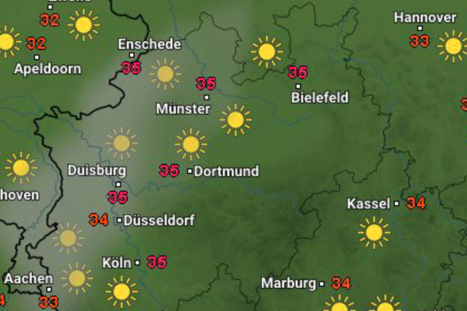 Das Thermometer steigt erneut auf 35 Grad an.