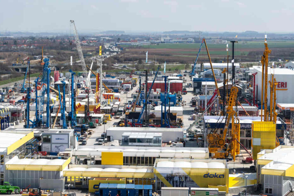 Das Gelände der "bauma", der weltgrößten Fachmesse für Baumaschinen, Baustoffmaschinen, Bergbaumaschinen, Baufahrzeuge und Baugeräte.