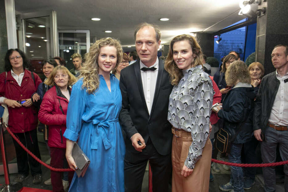 Cornelia Gröschel, Martin Brambach und Karin Hanczewski vor dem Preview im Rundkino.