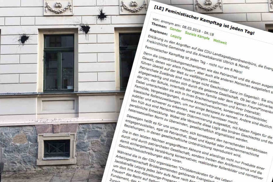 Die Fassade einer Anwaltskanzlei in der Jacobstraße wurde in der Nacht zum Donnerstag mit schwarzer Farbe beworfen.