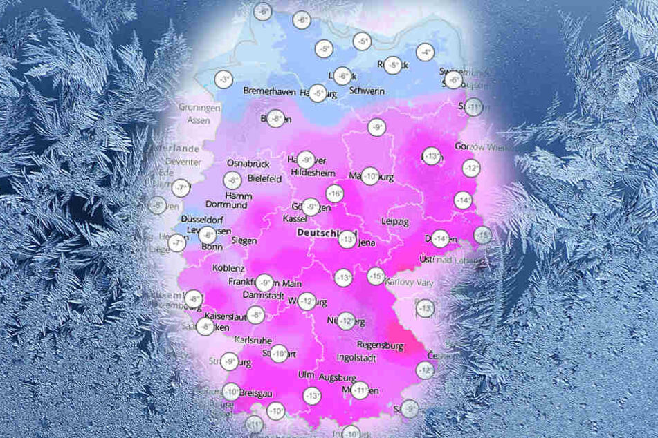 Auch am Dienstag wird es im ganzen Land eisig kalt.