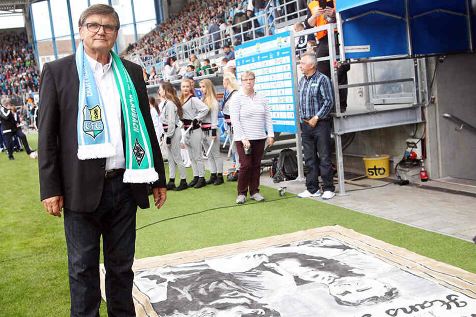 Hans Meyer zur Stadioneröffnung im August 2016 in Chemnitz. Damals traf der CFC auf Mönchengladbach. Dort ist der 75-Jährige Präsidiumsmitglied. Von 1988 bis 1993 betreute er den FSK/CFC.