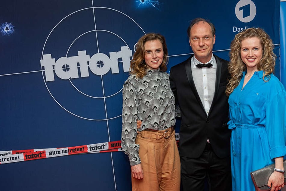 Die Schauspieler Karin Hanczewski, Martin Brambach und Cornelia Gröschel (v.l.n.r.),bei bilden das neue Dresdner-Tatort-Team.