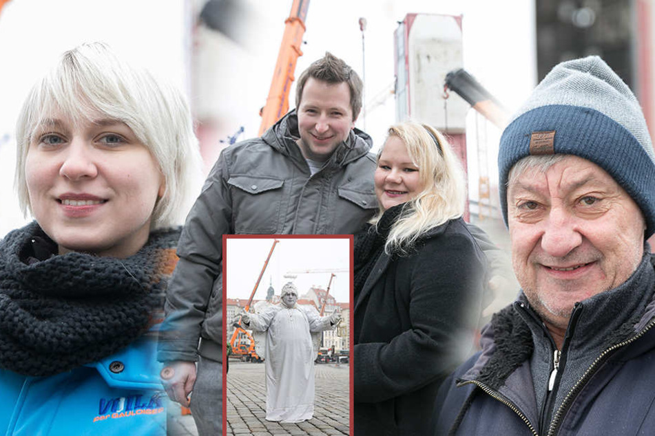 Links: Julia Krum. | Mitte: Ronny Jehn & Paulina Mandrella. | Rechts: Jochen Große. | Kleines Foto: Ladislav Berki (Schausteller).