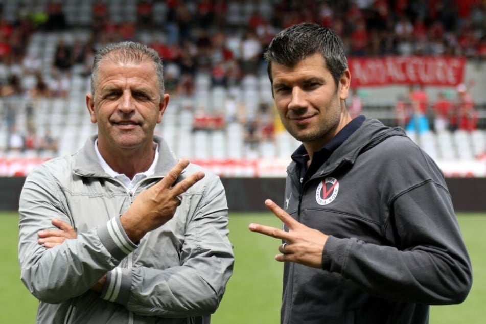 Viktoria-Sportvorstand Franz Wunderlich und Marcus Steegmann (Sportlicher Leiter) freuen sich auf das Testspiel gegen den 1. FC Köln am 10. Oktober.