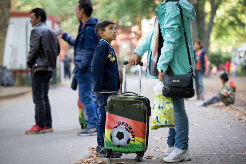 Flüchtlinge nach ihrer Ankunft in Berlin. (Archivbild)