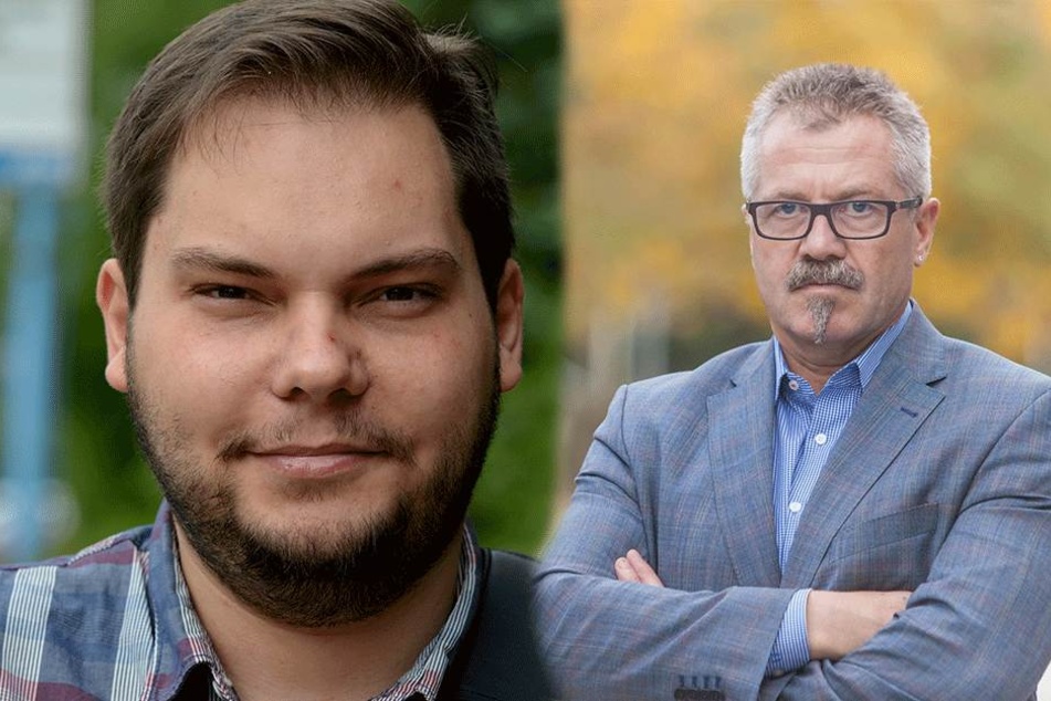 Links: Stadtrat Toni Rotter (29) hat Beschwerde beim Sächsischen
Datenschutzbeauftragten eingelegt. Rechts: Ordnungsbürgermeister Miko Runkel