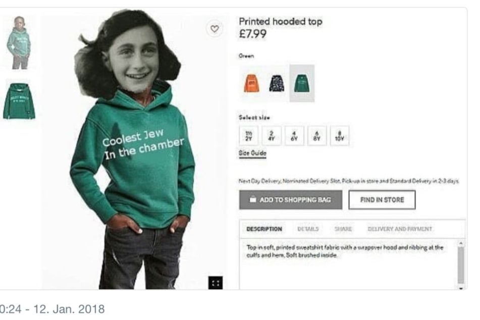 Auch mit Anne Frank wurde die angebliche H&M-Werbung gemacht.