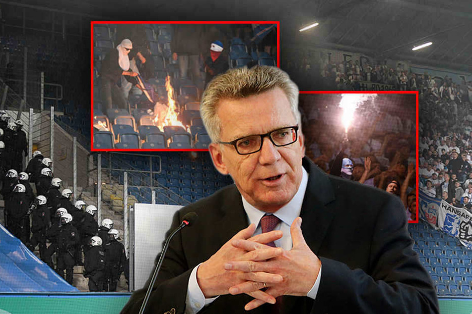 Eine stille Duldung innerhalb der Vereine, etwa um Ärger zu vermeiden, dürfe es nicht geben, so de Maizière. (Bildmontage)