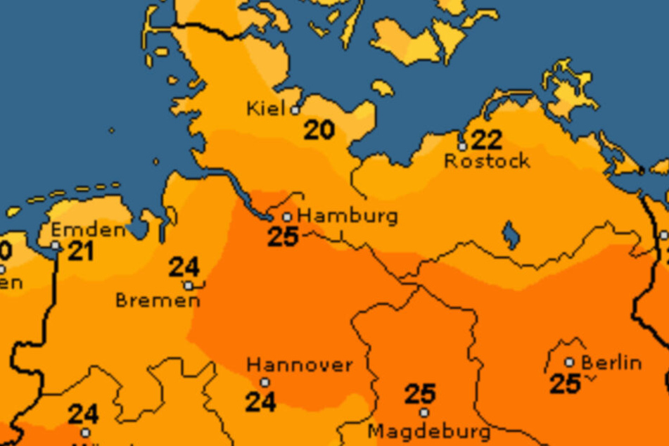 Am Sonntag erwarten die Meteorologen in Hamburg bis zu 25 Grad.