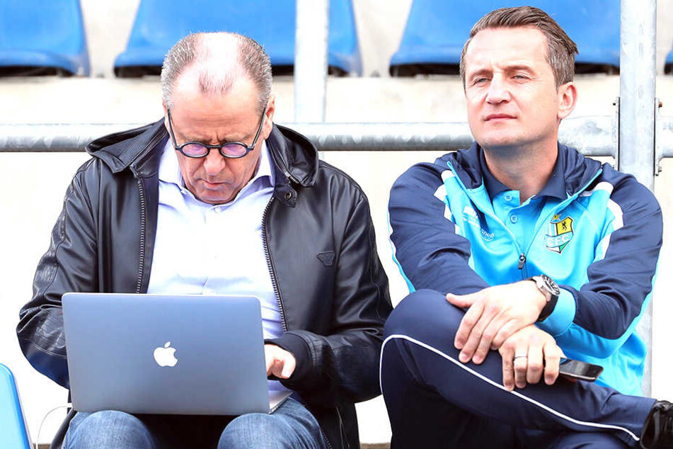 Klaus Siemon (l.) und sein Vertrauter, Sportchef Thomas Sobotzik.