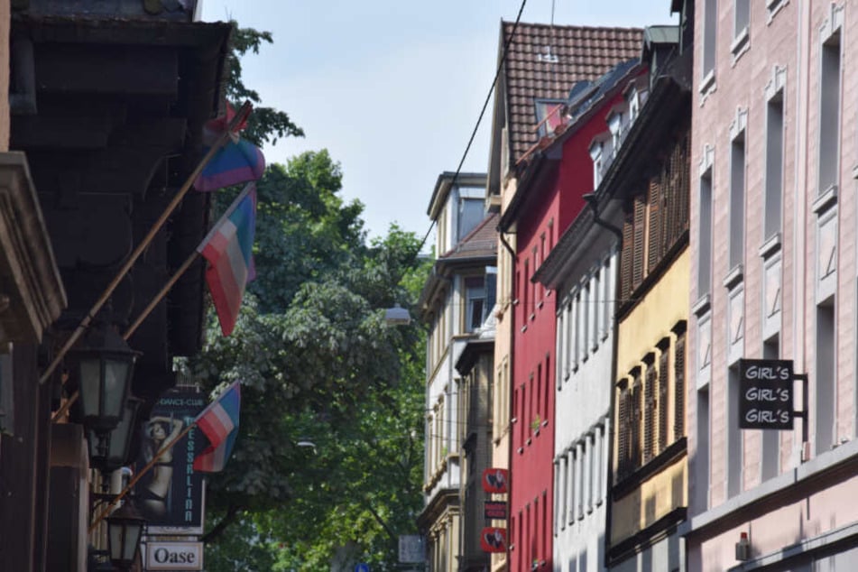 Das Rotlichtviertel bei Tag in Stuttgart.