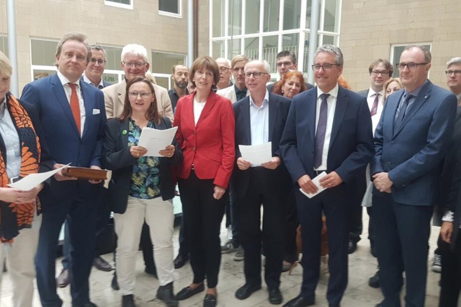 Die Fraktionsvorsitzenden der demokratischen Fraktionen im Kölner Rat.