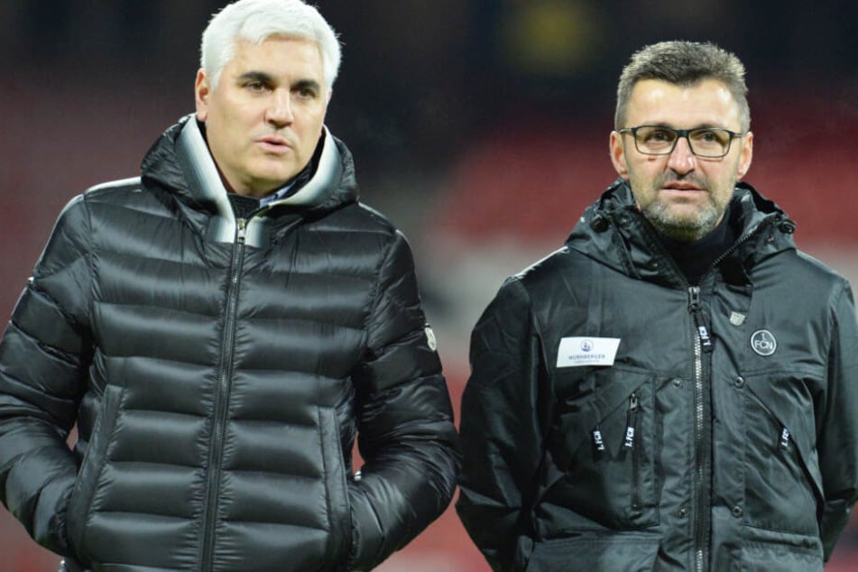 Andreas Bornemann (l.) hat Trainer Michael Köllner (r.) bis zuletzt gestützt. (Archivbild)