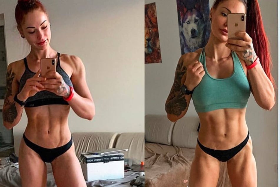 Fitness-Fanatikerin Lea aus Gießen postete am Dienstag einen Vergleich zwischen ihrer Form aus dem vergangenen Jahr und dem aktuellen Stand der Dinge.