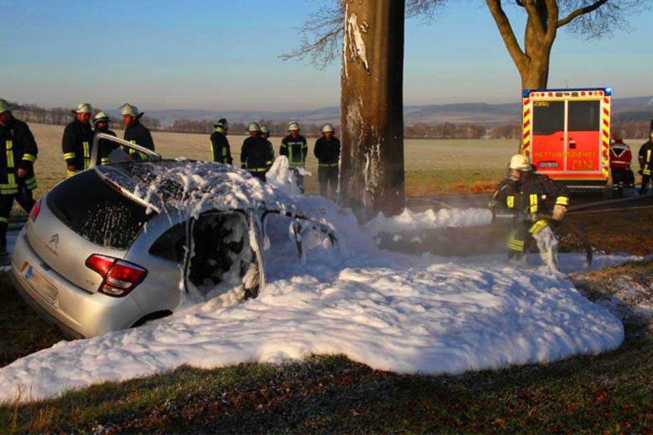 Das Auto des 75-Jährigen krachte gegen einen Baum.