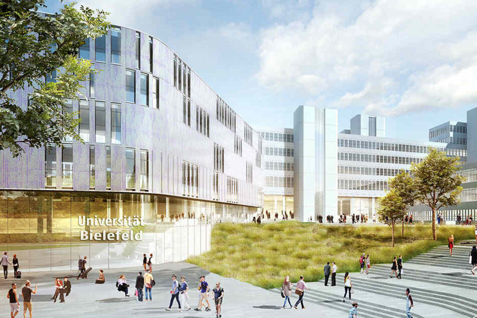 So könnte der neue Eingangsbereich der Uni Bielefeld in Zukunft aussehen.