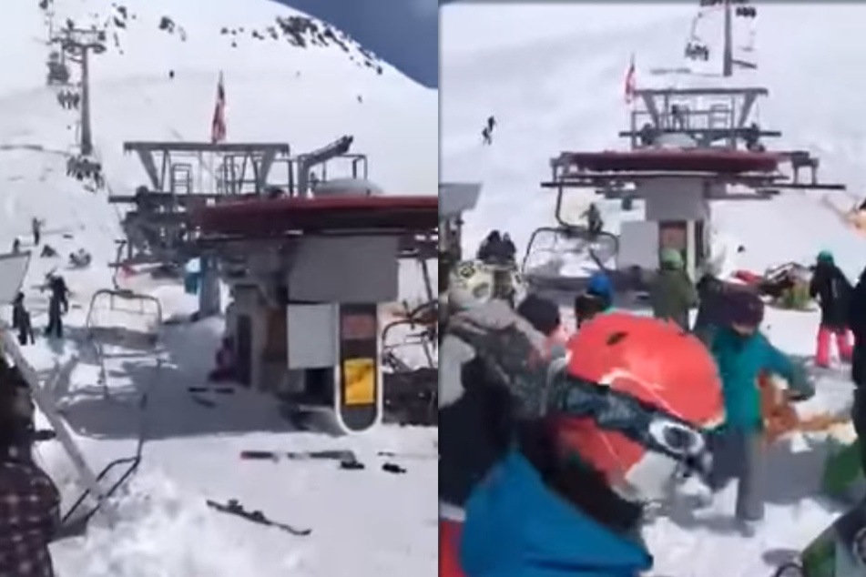 Katastrophe am Skilift: In Georgien geriet am Freitag ein Lift "außer Kontrolle": Dabei wurden viele Skifahrer verletzt.