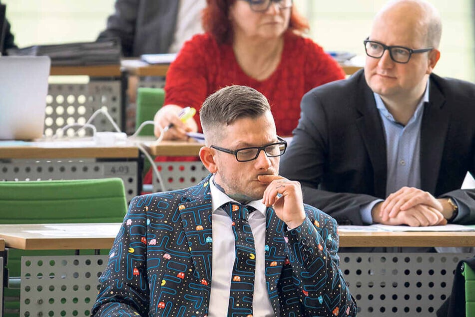 Der neue Arbeitsplatz von René Jalaß im
Plenarsaal des Sächsischen Landtags.