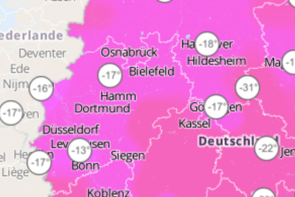 Die gefühlte Temperatur liegt bei 17 Grad minus!