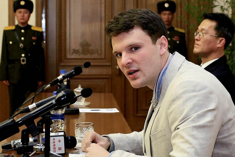 Otto Warmbier bei seiner Gerichtsverhandlung in Nordkorea.