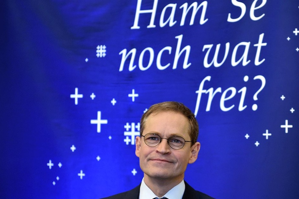 Der Regierende Bürgermeister Michael Müller (SPD) bei der Vorstellung der Privatquartier-Kampagne "Ham· Se noch wat frei?"